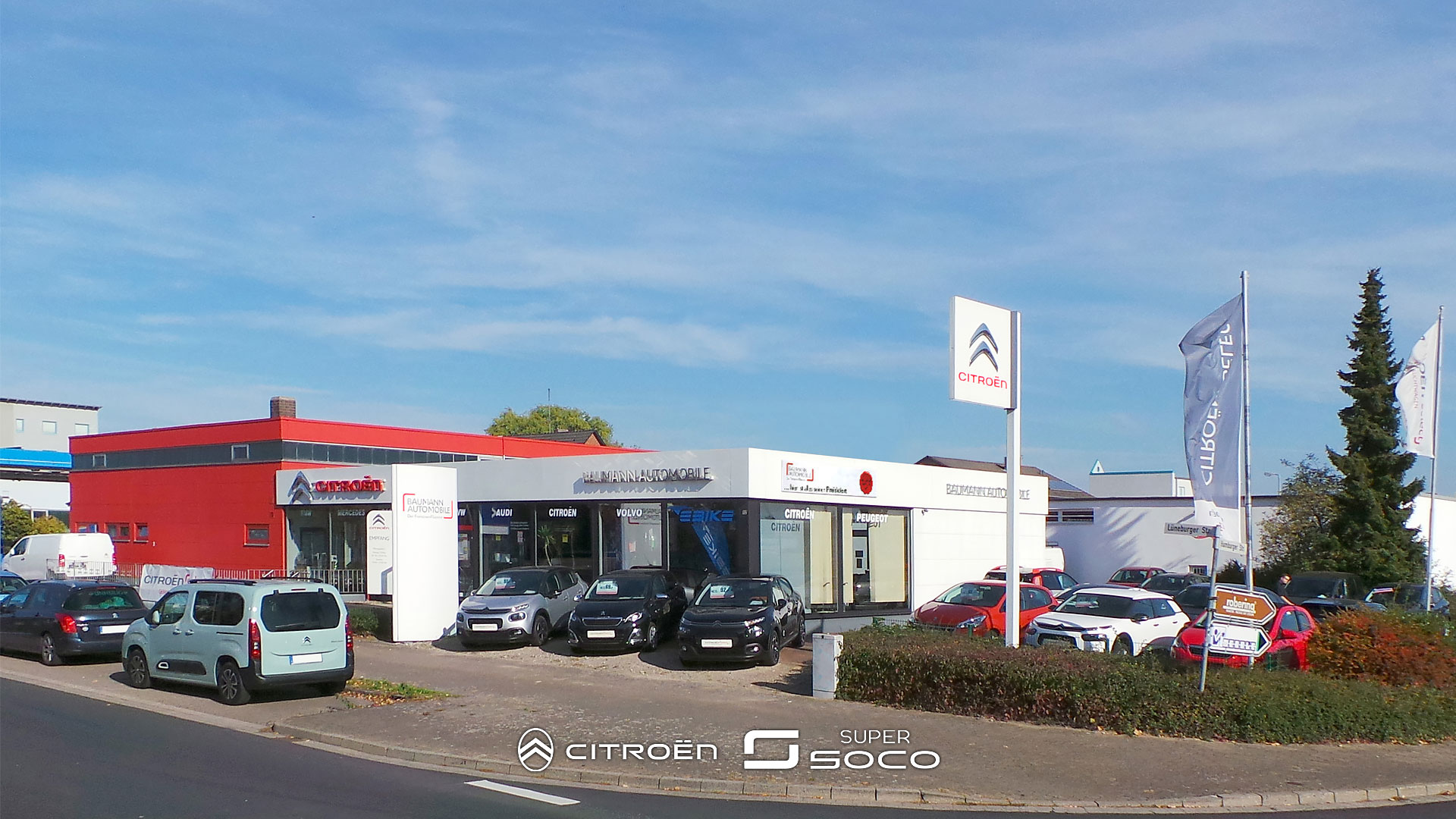 Das Autohaus Baumann Automobile im Gewerbegebiet Laatzen, Rethen Nord